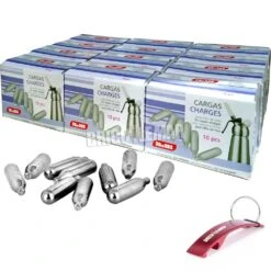 120 Cargas Para Sifones De Nata - Caja De 12 Paquetes De 10 Unidades Ibili - Oxido Nitroso