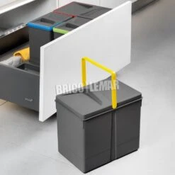 2 Contenedores Para Cajón De Cocina 2x12L Altura 216mm Gris Antracita Emuca -Brico Lemar Comercio 2 contenedores para cajon de cocina 2x12l altura 216mm gris antracita emuca 2