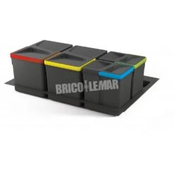 2 Contenedores Para Cajón De Cocina 2x12L Altura 216mm Gris Antracita Emuca -Brico Lemar Comercio 2 contenedores para cajon de cocina 2x12l altura 216mm gris antracita emuca 3