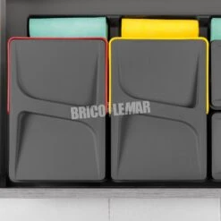 2 Contenedores Para Cajón De Cocina 2x12L Altura 216mm Gris Antracita Emuca -Brico Lemar Comercio 2 contenedores para cajon de cocina 2x12l altura 216mm gris antracita emuca 4