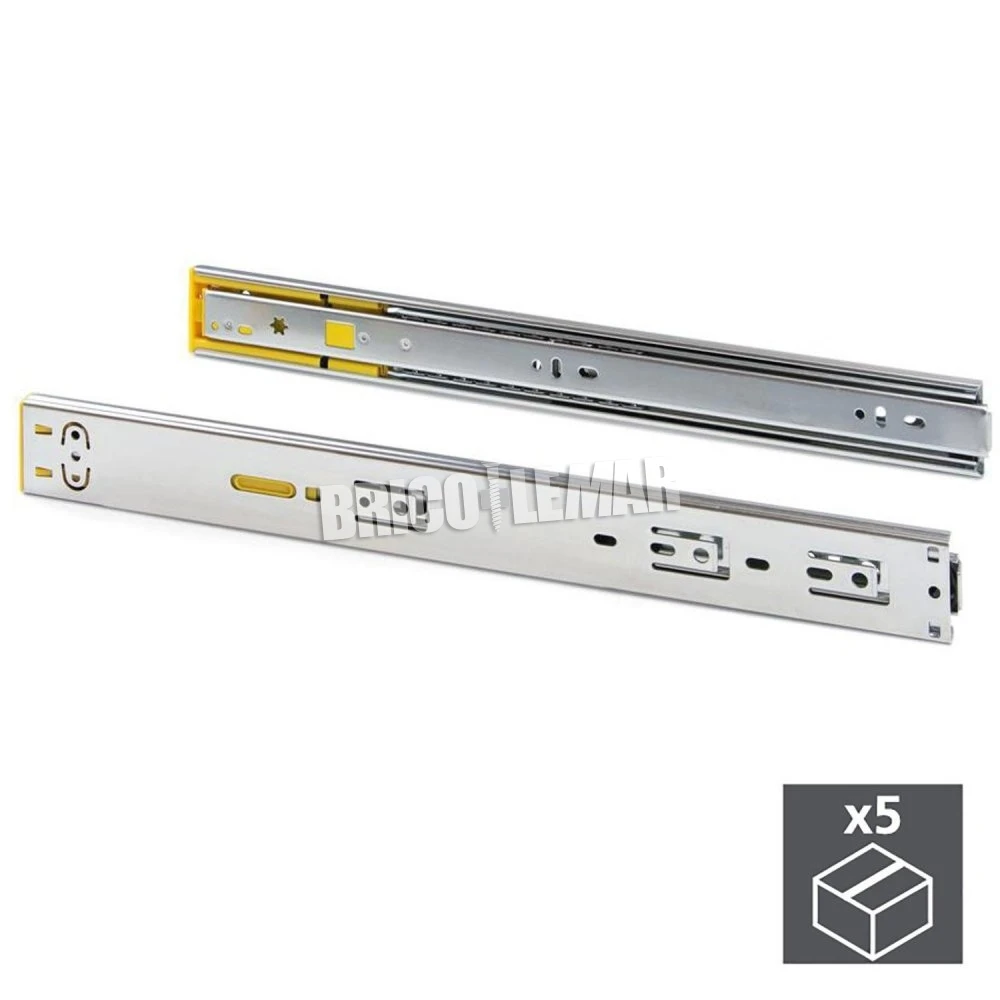 5 Juegos De Guías Para Cajones De Bolas 45x300mm Cierre Suave Emuca 3 5 Juegos De Guías Para Cajones De Bolas 45x300mm Cierre Suave Emuca