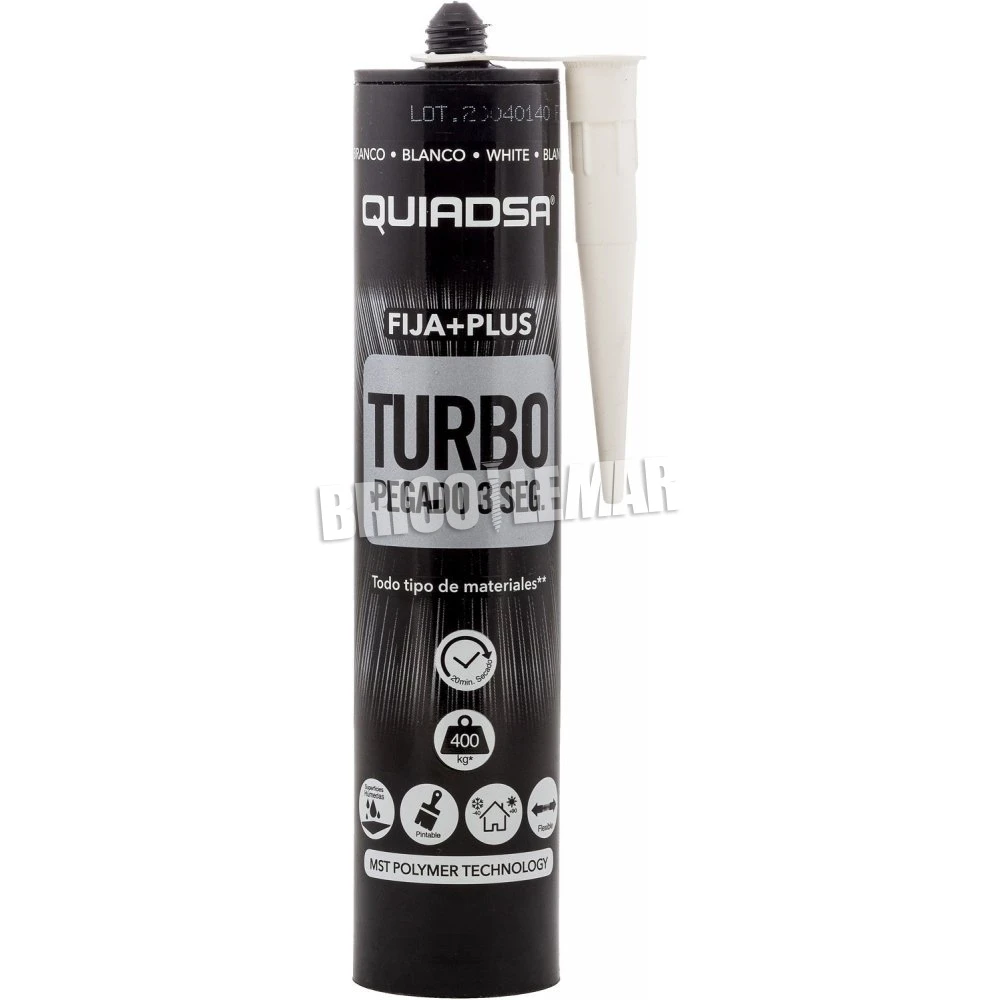 Adhesivo Fija+Plus Turbo Pegado 3 Segundos Blanco 290ml Quiadsa 3 Adhesivo Fija+Plus Turbo Pegado 3 Segundos Blanco 290ml Quiadsa