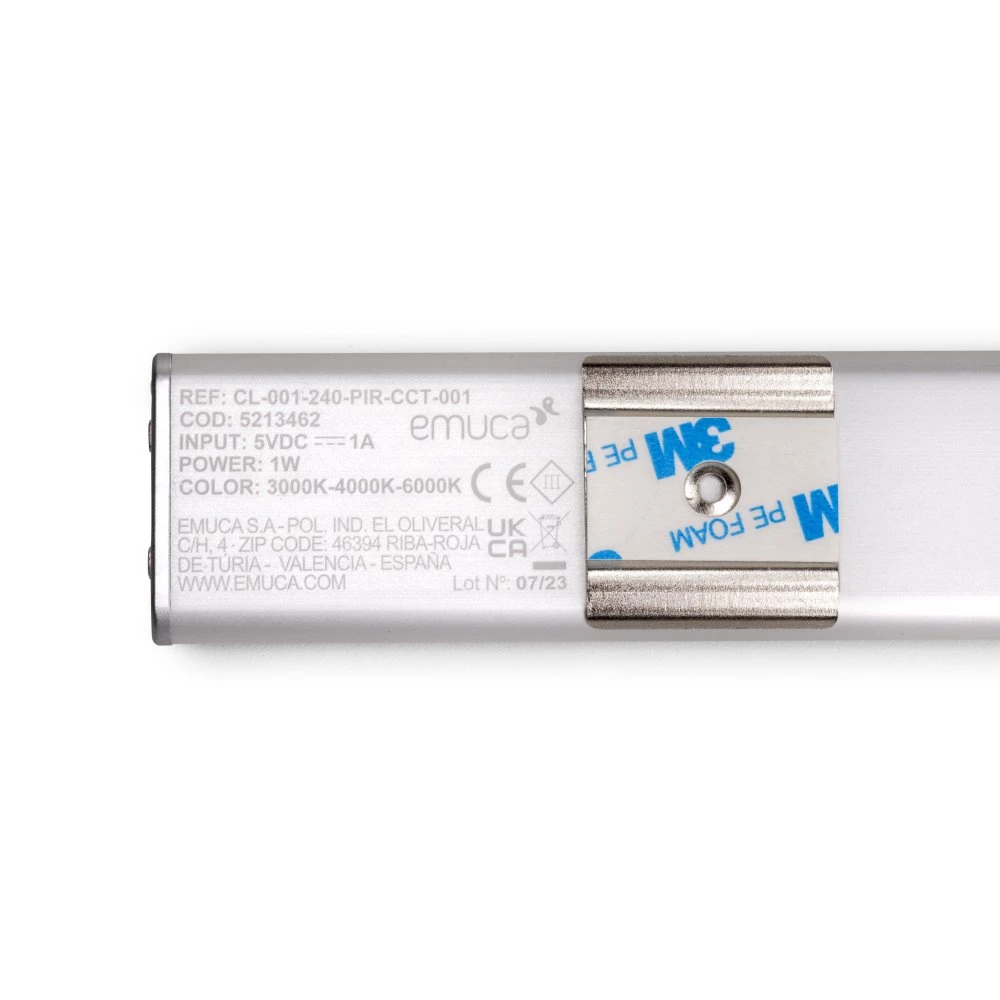 Aplique LED Recargable Por USB Kaus Con Sensor De Movimiento, L400mm, Plástico Y Aluminio, Anodizado Mate - Emuca 13 Aplique LED Recargable Por USB Kaus Con Sensor De Movimiento, L400mm, Plástico Y Aluminio, Anodizado Mate - Emuca - Imagen 11