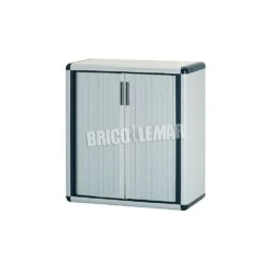 Armario De Resina Easy Roll AP01 Bajo Puertas Correderas Gris 79x39x85,7 Maiol