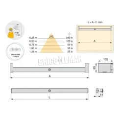 Barra Para Armario Regulable 408-558mm Con Luz LED Blanca Natural Aluminio Moka Emuca -Brico Lemar Comercio barra para armario regulable 408 558mm con luz led blanca natural aluminio moka emuca 9