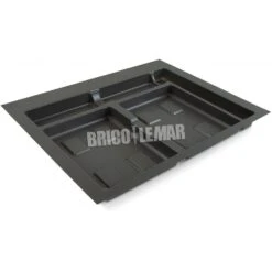 Base Para Contenedores Cajón Cocina Módulo 600mm Plástico Gris Antracita Emuca