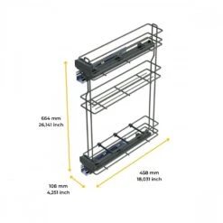 Botellero Extraíble TitaneMax Con Cierre Suave, Lateral Izquierdo, 3 Bandejas, Módulo 150mm, Acero, Gris Antracita - Emuca -Brico Lemar Comercio botellero extraible titanemax con cierre suave lateral izquierdo 3 bandejas modulo 150mm acero gris antracita emuca 6