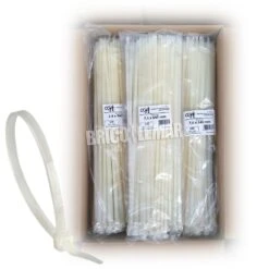 Brida Nylon Dentada 540x7.6 Blanca Caja De 20 Bolsas De 100 Unidades/bolsa Kabra