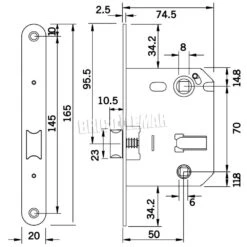Caja De 10 Cerraduras Para Madera Picaporte Unificado Tesa 134 U 5R NH Niquelado Frente Redondo -Brico Lemar Comercio caja de 10 cerraduras para madera picaporte unificado tesa 134 u 5r nh niquelado frente redondo 3