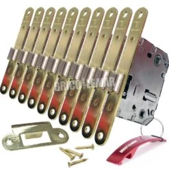 Caja De 10 Picaportes Unificado 134 U 5R HL Frente Redondo Latonado Tesa