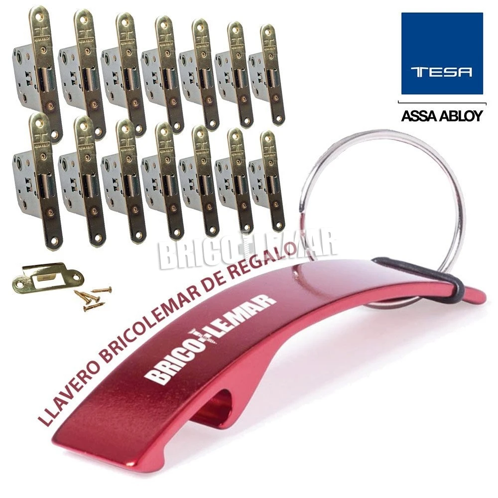 Caja De 14 Cerraduras De Picaporte Unificado TESA 2004 U 5R HL Latonado Frente Redondo 7 Caja De 14 Cerraduras De Picaporte Unificado TESA 2004 U 5R HL Latonado Frente Redondo - Imagen 5