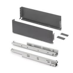 Cajón Exterior Simplex 25kg De Altura 159mm, Profundidad 440mm, Acero, Gris Antracita - Emuca