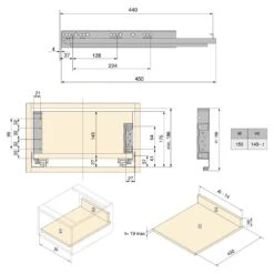 Cajón Exterior Simplex 25kg De Altura 159mm, Profundidad 440mm, Acero, Gris Antracita - Emuca -Brico Lemar Comercio cajon exterior simplex 25kg de altura 159mm profundidad 440mm acero gris antracita emuca 4