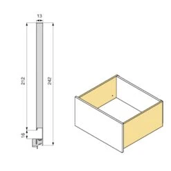 Cajón Exterior Vertex 3D 60kg De Altura 242mm, Profundidad 450mm, Acero, Pintado Blanco - Emuca -Brico Lemar Comercio cajon exterior vertex 3d 60kg de altura 242mm profundidad 450mm acero pintado blanco emuca 3