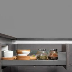 Cajón Exterior Vertex 40kg Con Lateral Vidrio 93mm Profundidad 450mm Gris - Emuca -Brico Lemar Comercio cajon exterior vertex 40kg con lateral vidrio 93mm profundidad 450mm gris emuca 2