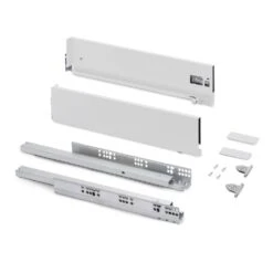 Cajón Exterior Vertex Con Regulación 3D De Altura 131mm, 40kg, Profundidad 300mm, Acero, Pintado Blanco - Emuca