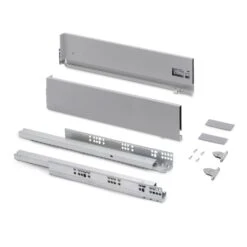 Cajón Exterior Vertex Con Regulación 3D De Altura 131mm, 40kg, Profundidad 450mm, Acero, Pintado Aluminio - Emuca