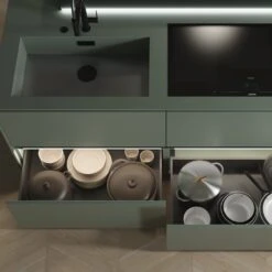 Cajón Exterior Vertex Con Regulación 3D De Altura 178mm, 40kg, Profundidad 400mm, Acero, Gris Antracita - Emuca -Brico Lemar Comercio cajon exterior vertex con regulacion 3d de altura 178mm 40kg profundidad 400mm acero gris antracita emuca 2