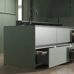 Cajón Exterior Vertex Con Regulación 3D De Altura 178mm, 40kg, Profundidad 450mm, Acero, Gris Antracita - Emuca -Brico Lemar Comercio cajon exterior vertex con regulacion 3d de altura 178mm 40kg profundidad 450mm acero gris antracita emuca 1