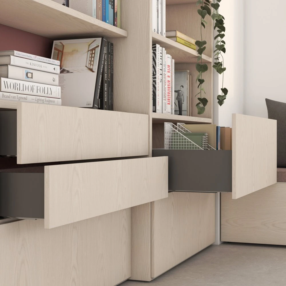 Cajón Exterior Vertex Con Regulación 3D De Altura 178mm, 60kg, Profundidad 500mm, Acero, Gris Antracita - Emuca 6 Cajón Exterior Vertex Con Regulación 3D De Altura 178mm, 60kg, Profundidad 500mm, Acero, Gris Antracita - Emuca - Imagen 4