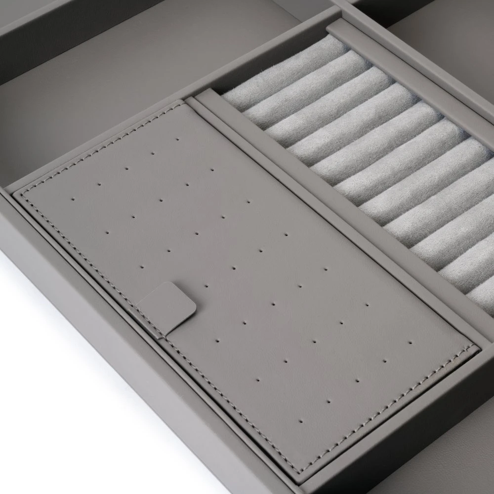 Cajón Organizador Para Armarios Quartz, 540mm (M70), Piel Ecológica Y Madera, Titanio - Emuca 6 Cajón Organizador Para Armarios Quartz, 540mm (M70), Piel Ecológica Y Madera, Titanio - Emuca - Imagen 4