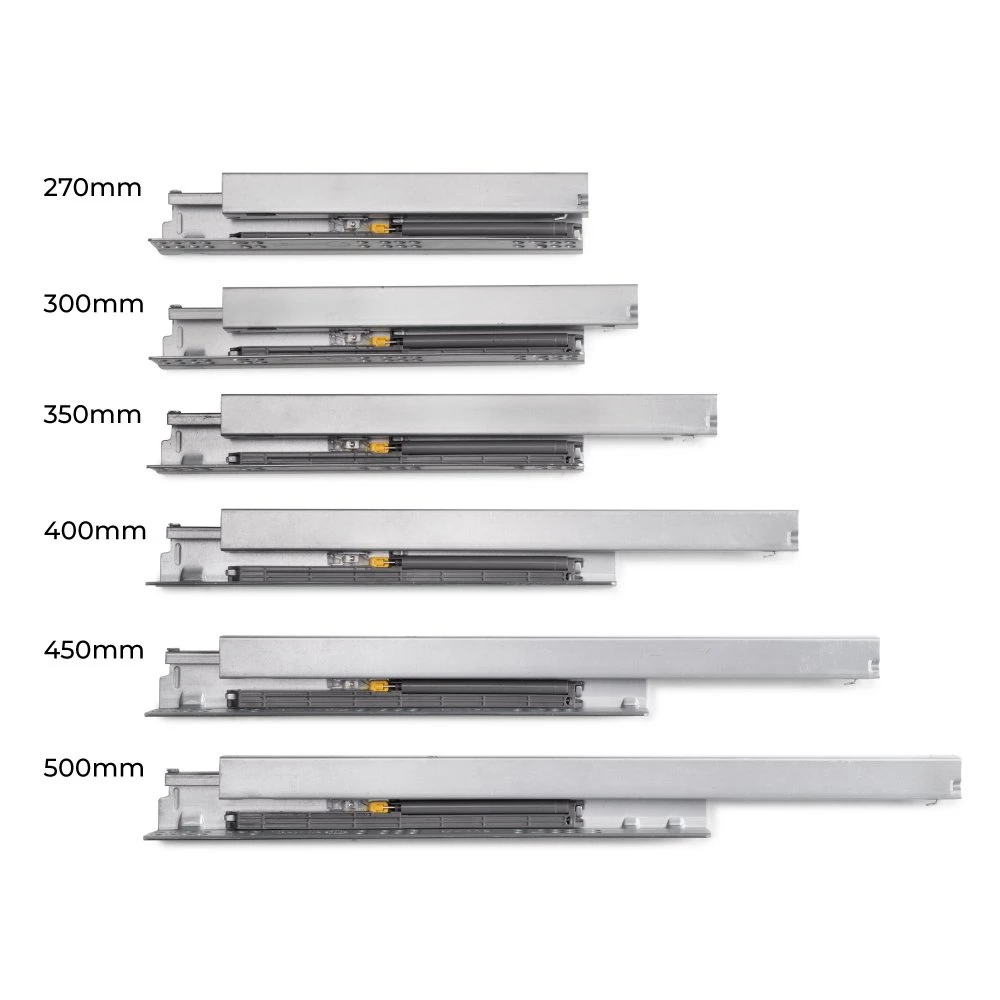 Cajón Protone 30kg Con Guías De Extracción Total Y Cierre Suave, 131mm, 350mm, Acero Gris Antracita - Emuca 7 Cajón Protone 30kg Con Guías De Extracción Total Y Cierre Suave, 131mm, 350mm, Acero Gris Antracita - Emuca - Imagen 5