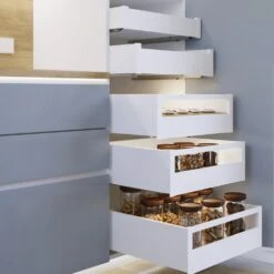 Cajón Protone 30kg Con Guías De Extracción Total Y Cierre Suave, 178mm, 450mm, Acero Blanco - Emuca -Brico Lemar Comercio cajon protone 30kg con guias de extraccion total y cierre suave 178mm 450mm acero blanco emuca 3