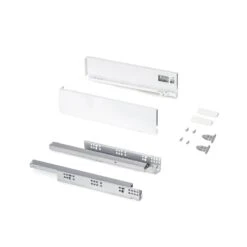 Cajón Protone 30kg Con Guías De Extracción Total Y Cierre Suave, 93mm, 400mm, Acero Blanco - Emuca