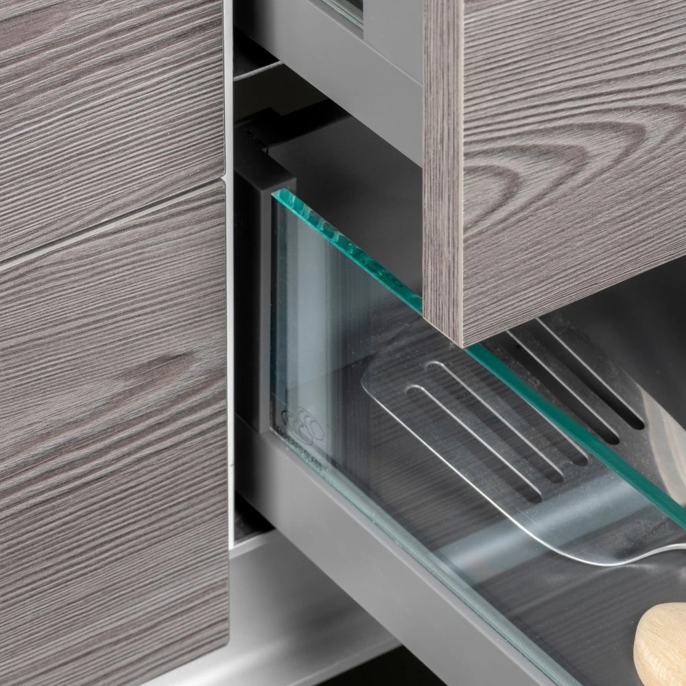 Cajón Vertex Lateral Vidrio Altura 131mm Profundidad 500mm Gris Antracita - Emuca 6 Cajón Vertex Lateral Vidrio Altura 131mm Profundidad 500mm Gris Antracita - Emuca - Imagen 4