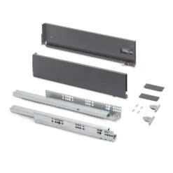 Cajón Vertex Regulación 3D Altura 131mm 40kg Profundidad 350mm Gris Antracita - Emuca