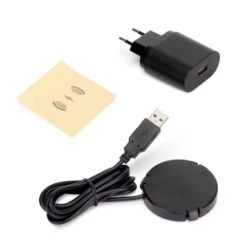 Cargador Inalámbrico Oculto Para Móviles Airtop 2, D.60mm, 5V DC 2A (Qi-10W), Plástico, Negro - Emuca