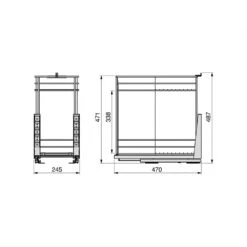 Carro Extraíble Con Cestas Y Panero Titane De Fijación Inferior Con Cierre Suave, Módulo 300mm, Acero, Gris Antracita - Emuca -Brico Lemar Comercio carro extraible con cestas y panero titane de fijacion inferior con cierre suave modulo 300mm acero gris antracita emuca 5