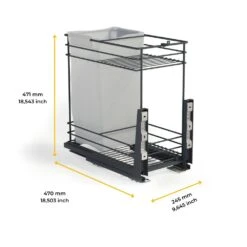 Carro Extraíble Con Cestas Y Panero Titane De Fijación Inferior Con Cierre Suave, Módulo 300mm, Acero, Gris Antracita - Emuca -Brico Lemar Comercio carro extraible con cestas y panero titane de fijacion inferior con cierre suave modulo 300mm acero gris antracita emuca 6