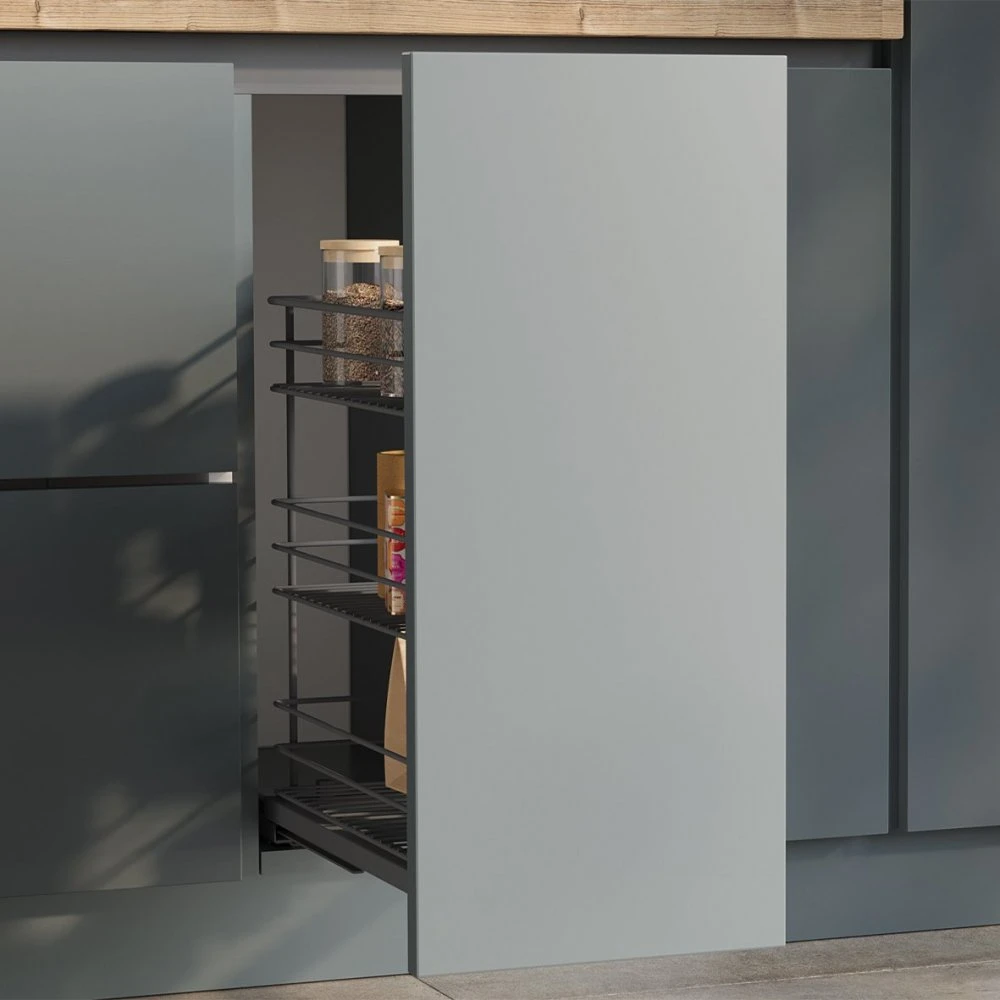 Carro Extraíble Titane De Fijación Inferior Con Cierre Suave, Módulo 300mm, Acero, Gris Antracita - Emuca 5 Carro Extraíble Titane De Fijación Inferior Con Cierre Suave, Módulo 300mm, Acero, Gris Antracita - Emuca - Imagen 3