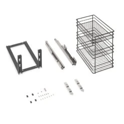 Carro Extraíble Titane De Fijación Inferior Con Cierre Suave, Módulo 300mm, Acero, Gris Antracita - Emuca