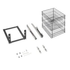 Carro Extraíble Titane De Fijación Inferior Con Cierre Suave, Módulo 400mm, Acero, Gris Antracita - Emuca