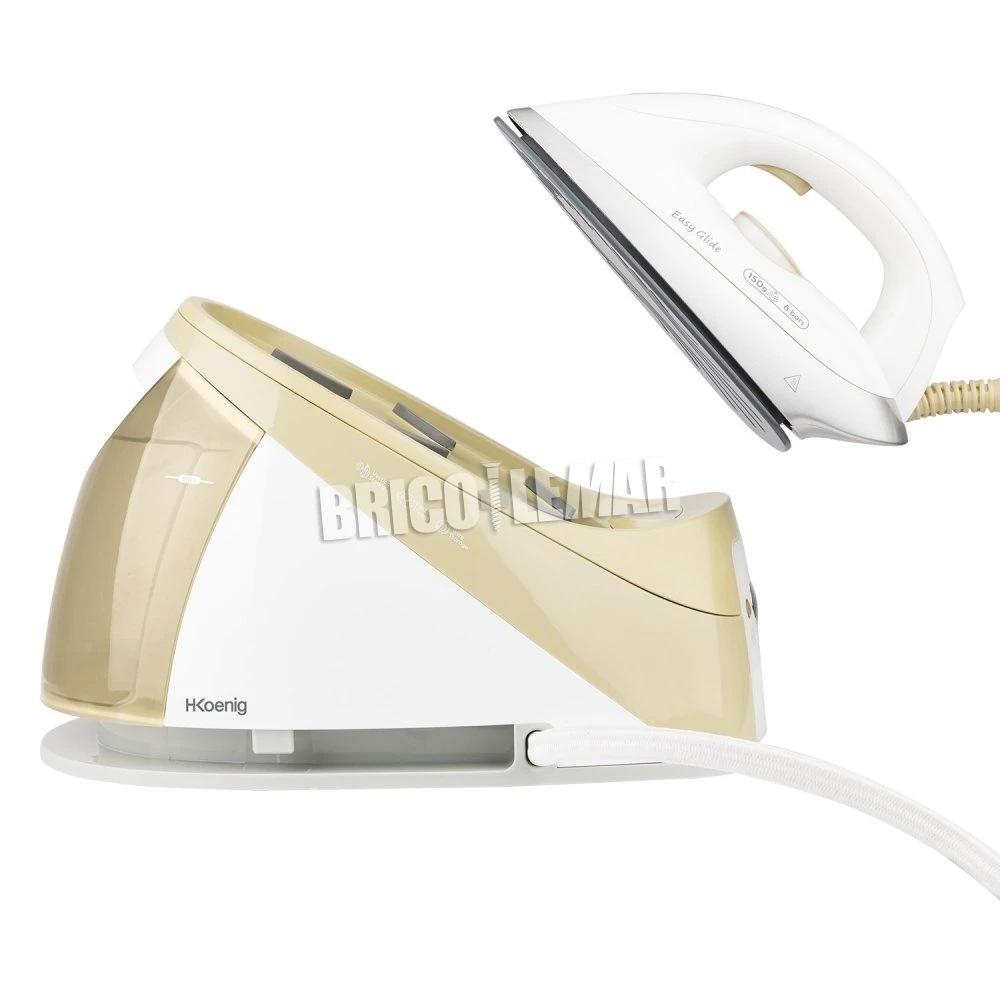 Centro De Planchado Con Suela En Cerámica 2400W 6 Bares 150g/m 1.1L H.Koenig V28 5 Centro De Planchado Con Suela En Cerámica 2400W 6 Bares 150g/m 1.1L H.Koenig V28 - Imagen 3