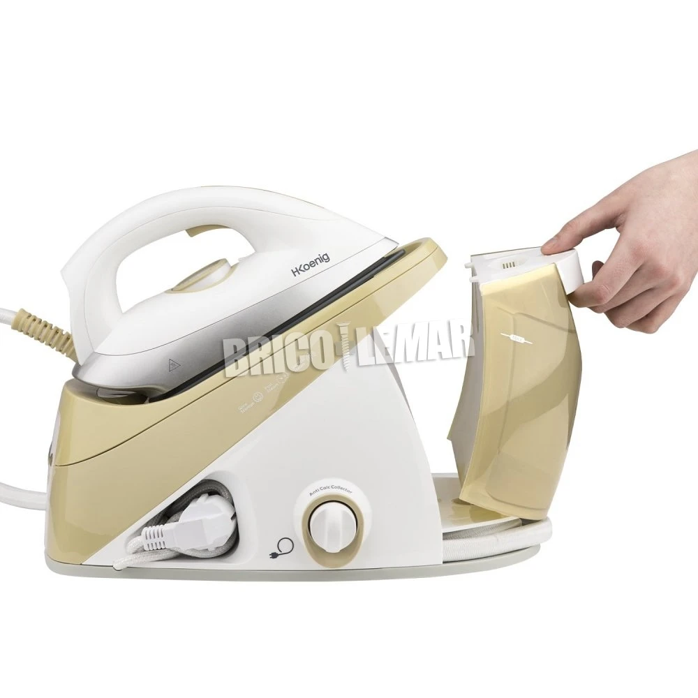 Centro De Planchado Con Suela En Cerámica 2400W 6 Bares 150g/m 1.1L H.Koenig V28 6 Centro De Planchado Con Suela En Cerámica 2400W 6 Bares 150g/m 1.1L H.Koenig V28 - Imagen 4