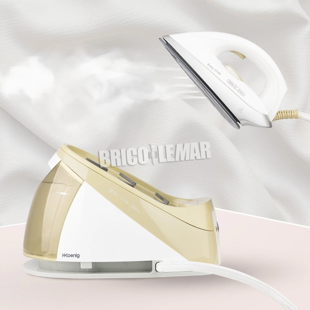 Centro De Planchado Con Suela En Cerámica 2400W 6 Bares 150g/m 1.1L H.Koenig V28 9 Centro De Planchado Con Suela En Cerámica 2400W 6 Bares 150g/m 1.1L H.Koenig V28 - Imagen 7