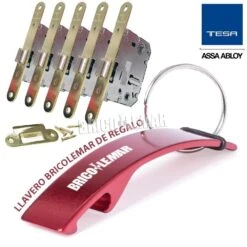 Cerradura De Picaporte Unificado Tesa 134 U 5R HL Frente Redondo Latonado Lote De 5 Unidades -Brico Lemar Comercio cerradura de picaporte unificado tesa 134 u 5r hl frente redondo latonado lote de 5 unidades 3