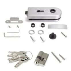 Cerradura Para Puerta De Cristal 8-12mm Con Marco De Madera Acero Anodizado Llave - Emuca