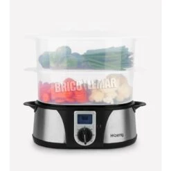 Cocedor Al Vapor Eléctrico 1000W 12L Con Recipientes Extraíbles HKoenig VAP12 -Brico Lemar Comercio cocedor al vapor electrico 1000w 12l con recipientes extraibles hkoenig vap12 4