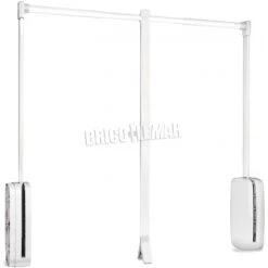 Colgador Abatible Para Armario Regulable 450-600mm Hasta 12 Kg Acero Color Blanco Emuca