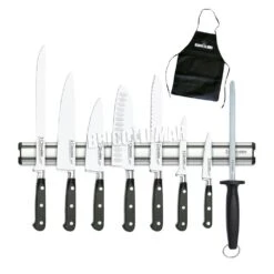 Conjunto De 7 Cuchillos Gama Forgé 3 Claveles Y Chaira En Soporte Magnético