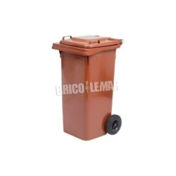 Contenedor 120 Litros Con Tapa Ruedas Marrón 55x50x94cm CV124 Maiol