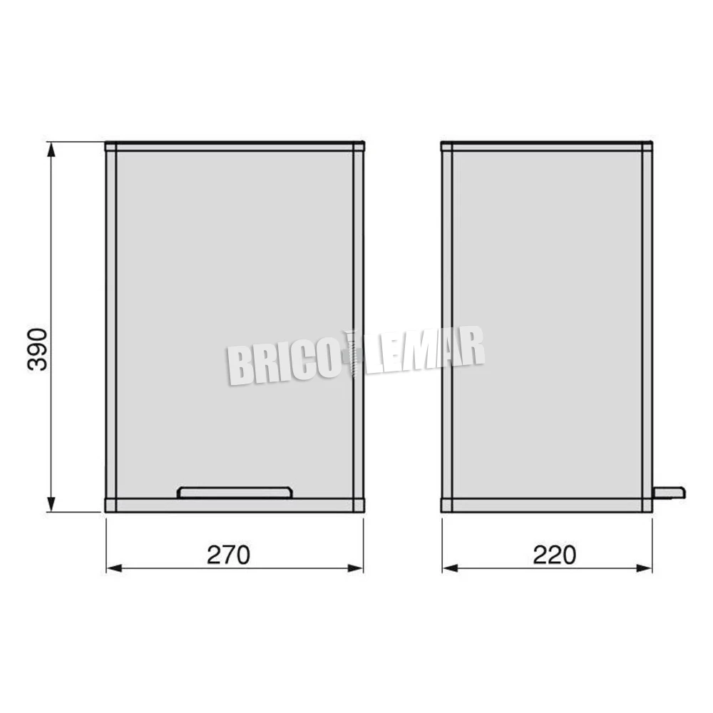 Contenedor De Basura Recycle Rectangular Con Apertura Pedal Aluminio Pintado Blanco 20L Emuca 7 Contenedor De Basura Recycle Rectangular Con Apertura Pedal Aluminio Pintado Blanco 20L Emuca - Imagen 5