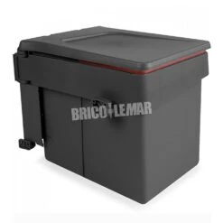 Contenedor De Reciclaje 15L Fijación Puerta Apertura De Muebles Gris Antracita Emuca