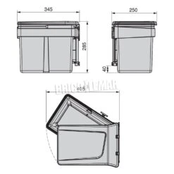 Contenedor De Reciclaje 15L Fijación Puerta Apertura De Muebles Gris Antracita Emuca -Brico Lemar Comercio contenedor de reciclaje 15l fijacion puerta apertura de muebles gris antracita emuca 5