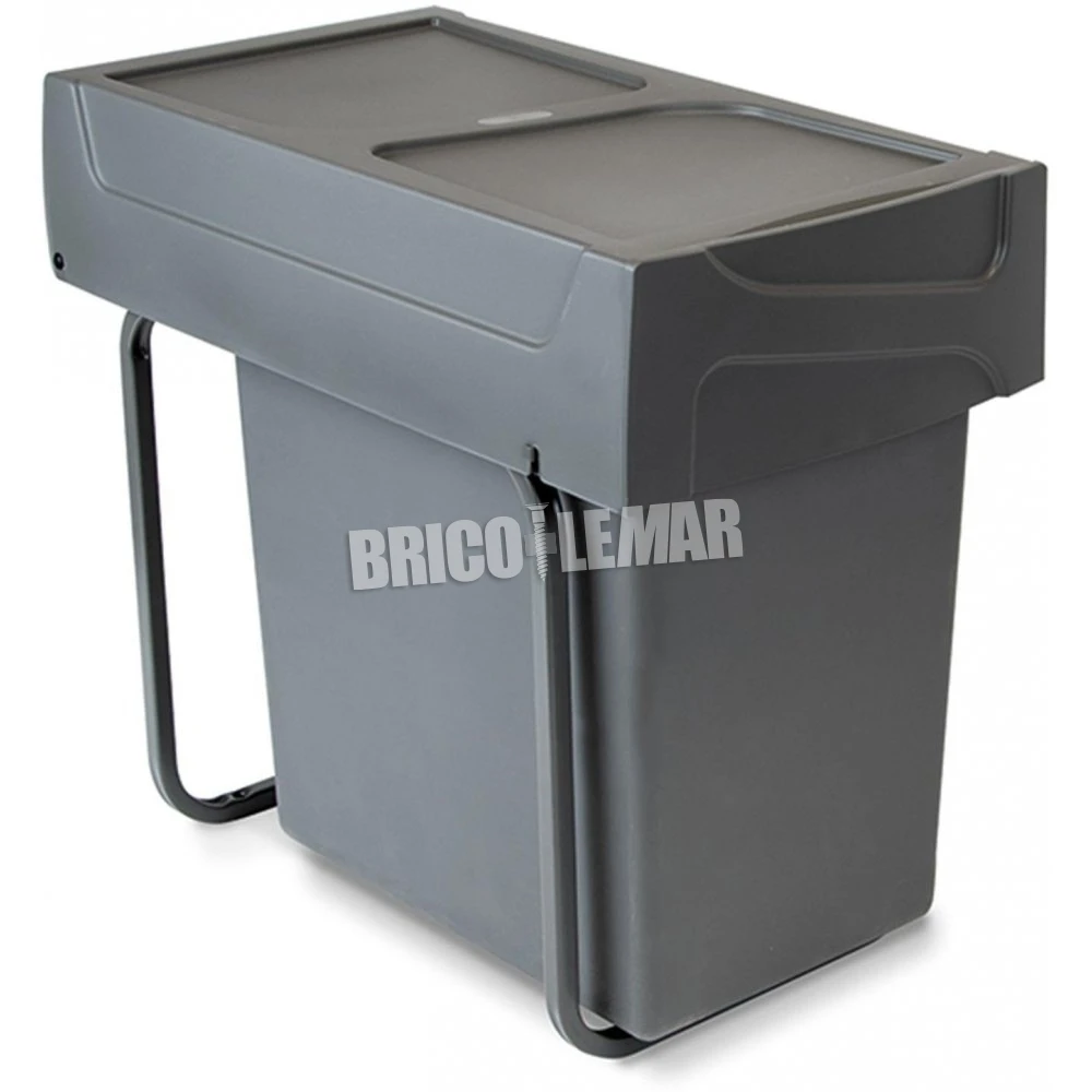 Contenedor De Reciclaje De 20L Para Cocina Fijación Inferior Extracción Manual Acero Y Plástico Gris Antracita Emuca 4 Contenedor De Reciclaje De 20L Para Cocina Fijación Inferior Extracción Manual Acero Y Plástico Gris Antracita Emuca - Imagen 2