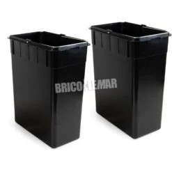 Contenedor De Reciclaje Exterior 2x15 Litros Acero Inoxidable Emuca -Brico Lemar Comercio contenedor de reciclaje exterior 2x15 litros acero inoxidable emuca 5